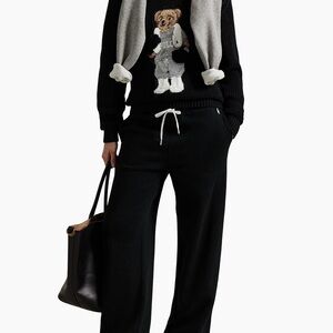 Polo by Ralph Lauren Black Sweater with Bear Design